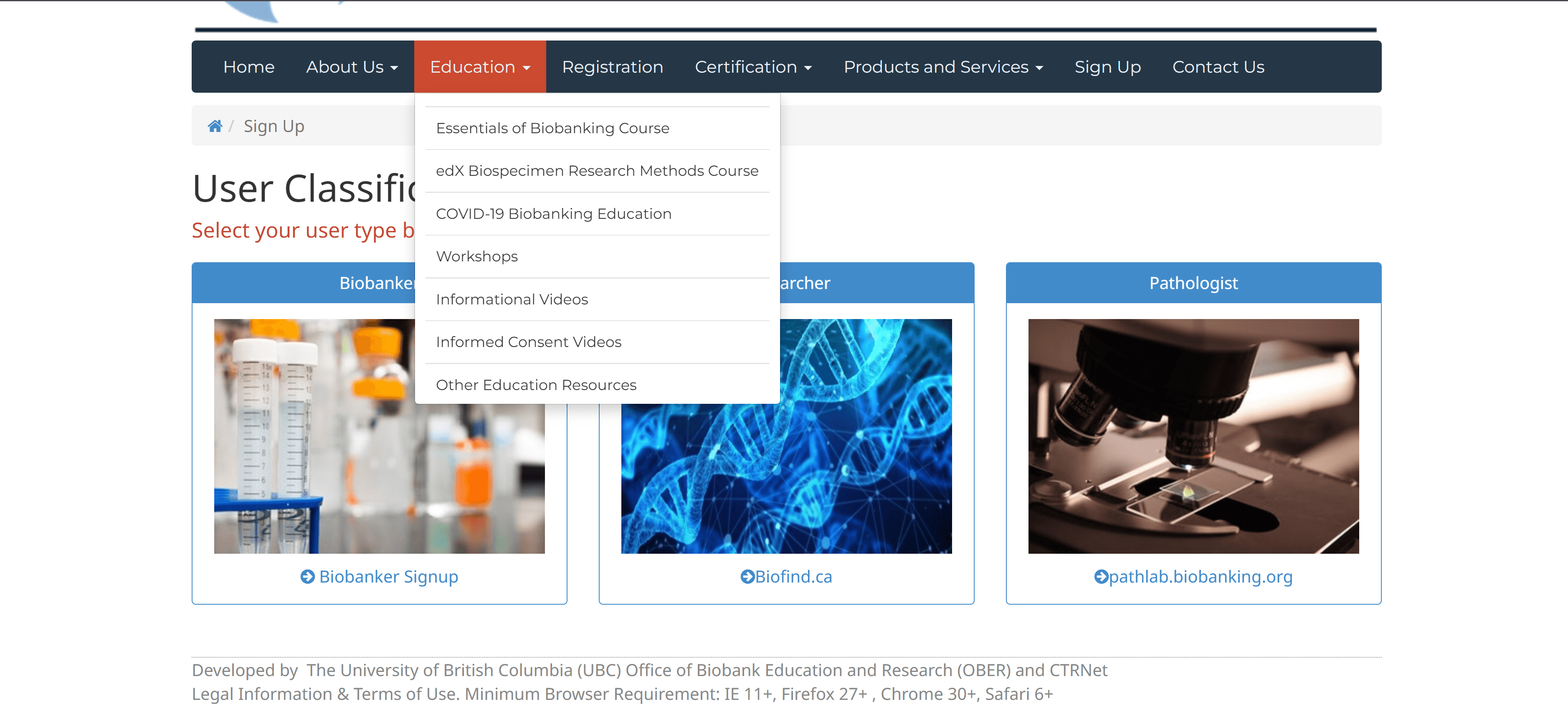 Biobanking Signup